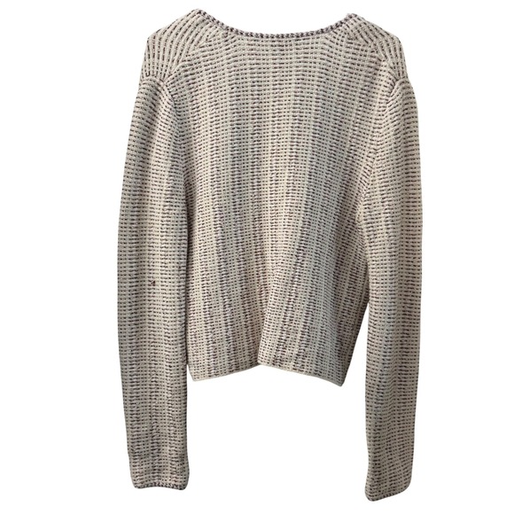 THEORY Galinne Speckle Boucle Knit Open Front Cardigan Sweater Cream Multi Small - Picture 2 of 6